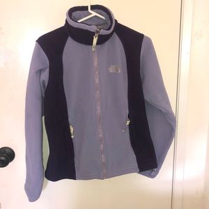 North face purple fleece jacket